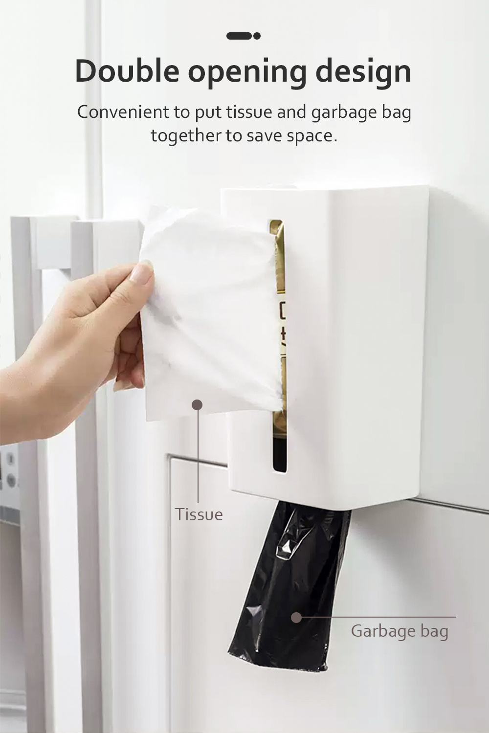 Wall Mounted Tissue Holder ABS Wipes Napkin Storage Box-2